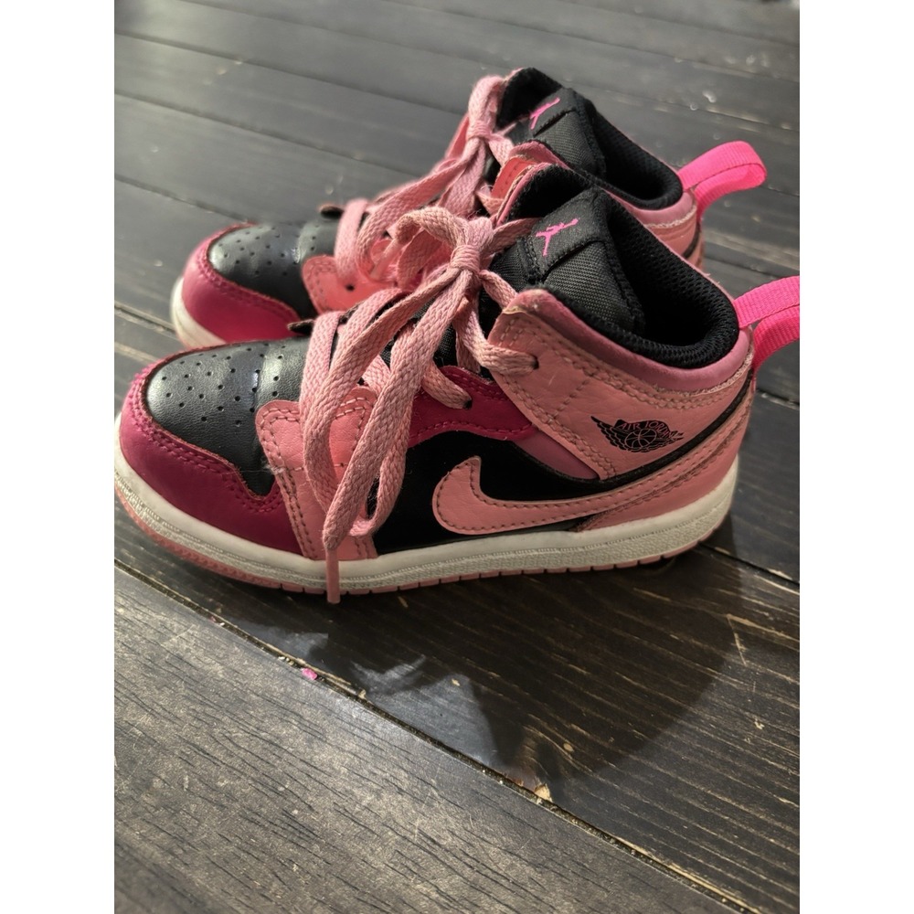 Jordan 1 Mid Coral Chalk Toddler Air Jordan Kids Youth 9c 640735-662 Shoes Cute - Picture 3 of 6